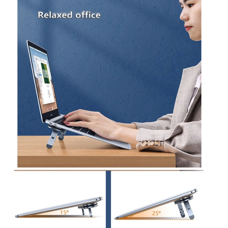 6 Ports USB-C/Type-C HUB Docking Station Laptop Stand Holder - Laptop Stand by PMC Jewellery | Online Shopping South Africa | PMC Jewellery | Buy Now Pay Later Mobicred