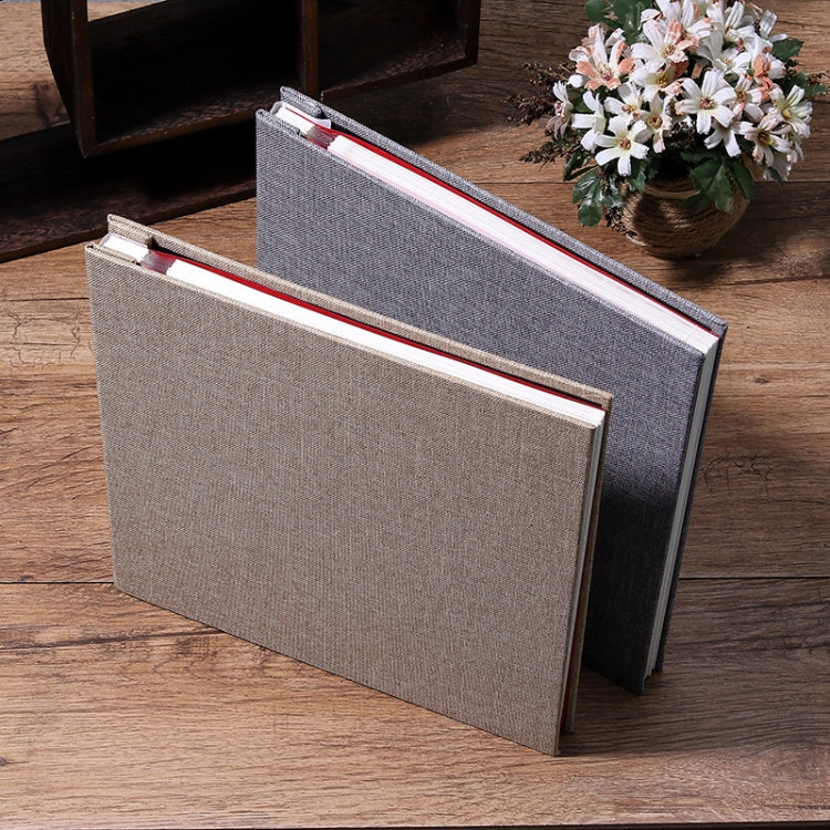 Simple Linen Self-adhesive Film Album Retro Family Large Capacity Handmade Creative Gifts(Beige White Page) - Photo Albums & Photo Frames by PMC TechLife | Online Shopping South Africa | PMC TechLife