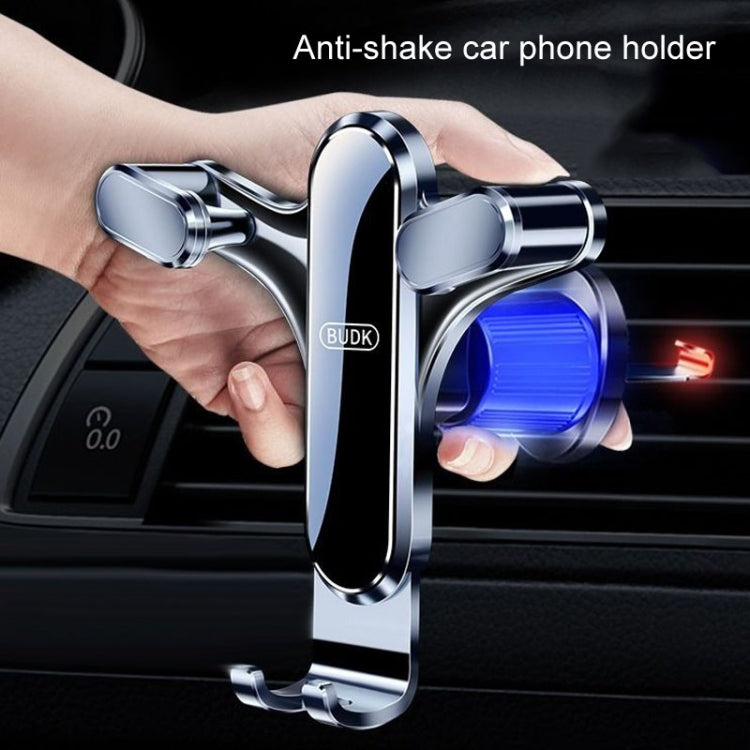 BUDK Triangle Gravity Sensor Car Phone Bracket Car Air Vent Navigation Holder, Model: Bent Suction Cup Base Model - Car Holders by BUDK | Online Shopping South Africa | PMC TechLife | Buy Now Pay Later Mobicred
