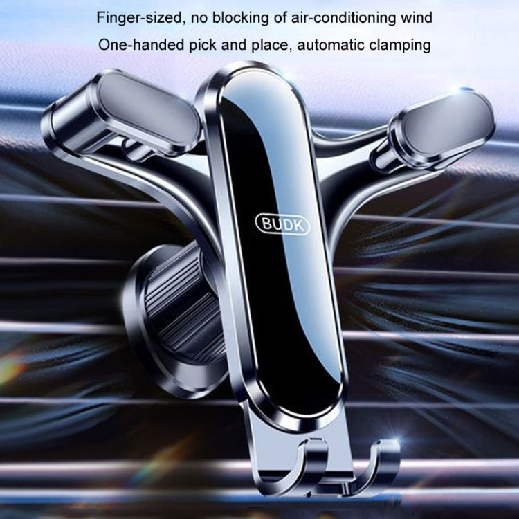BUDK Triangle Gravity Sensor Car Phone Bracket Car Air Vent Navigation Holder, Model: Bent Suction Cup Base Model - Car Holders by BUDK | Online Shopping South Africa | PMC TechLife | Buy Now Pay Later Mobicred