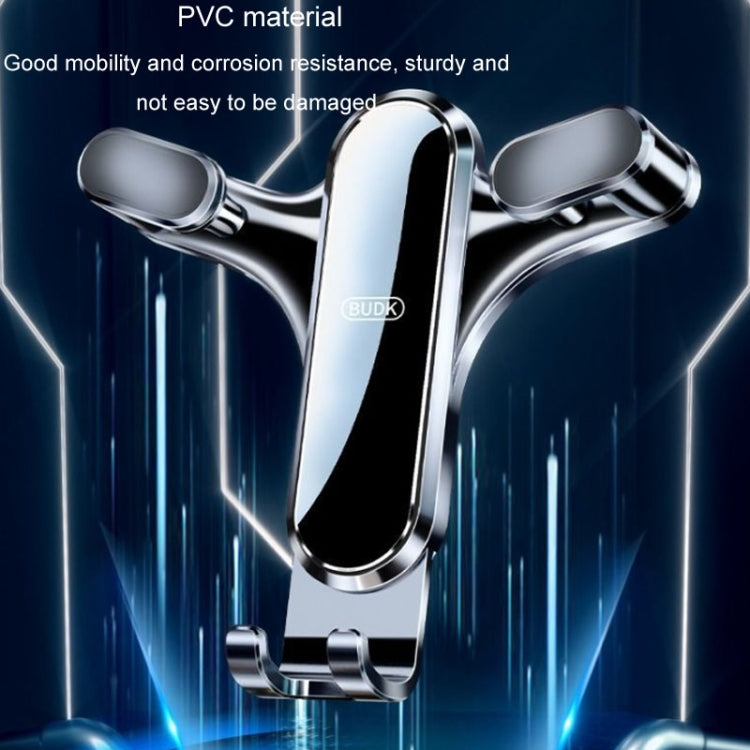 BUDK Triangle Gravity Sensor Car Phone Bracket Car Air Vent Navigation Holder, Model: Bent Suction Cup Base Model - Car Holders by BUDK | Online Shopping South Africa | PMC TechLife | Buy Now Pay Later Mobicred