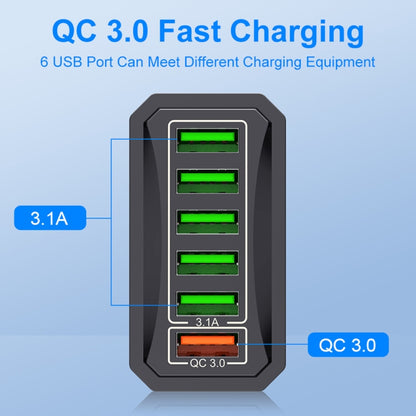 6-Ports Multifunctional Quick Charging USB Travel Charger Power Adapter, Model: White UK Plug - USB Charger by PMC Jewellery | Online Shopping South Africa | PMC Jewellery | Buy Now Pay Later Mobicred