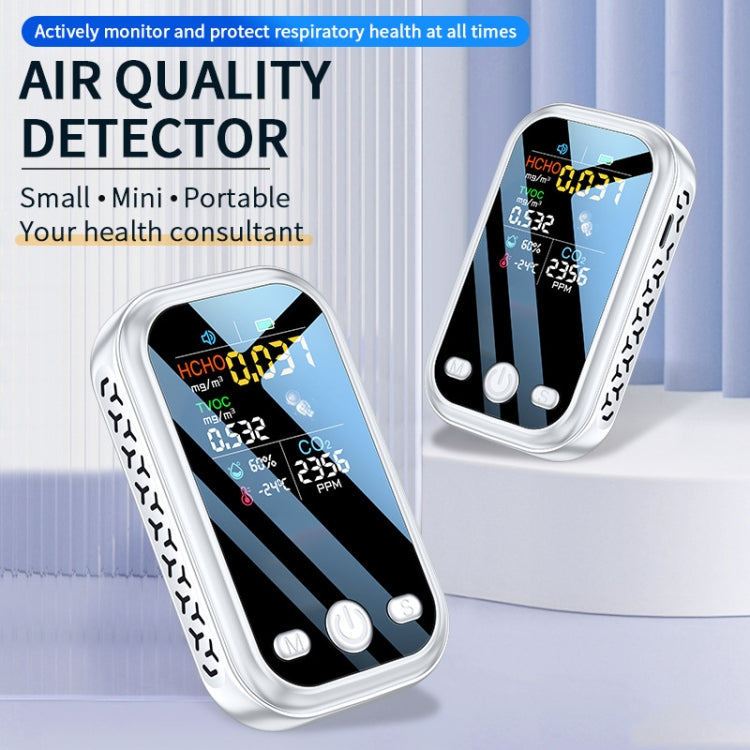 5 In 1  Air Quality Monitor TVOC HCHO CO2 Detector Temperature Humidity Tester(White) - Air & Water Quality Tester by PMC TechLife | Online Shopping South Africa | PMC TechLife | Buy Now Pay Later Mobicred