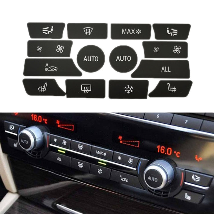 For BMW 5 Series/7 Series/X5/C6/F10/F01/F15 Air Conditioning Button Repair Sticker, Style: B 14pcs No OFF - Decorative Sticker by PMC Jewellery | Online Shopping South Africa | PMC Jewellery | Buy Now Pay Later Mobicred