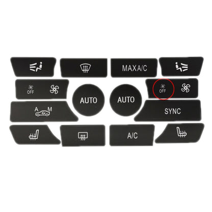 For BMW 5 Series/7 Series/X5/C6/F10/F01/F15 Air Conditioning Button Repair Sticker, Style: B 14pcs With OFF - Decorative Sticker by PMC Jewellery | Online Shopping South Africa | PMC Jewellery | Buy Now Pay Later Mobicred