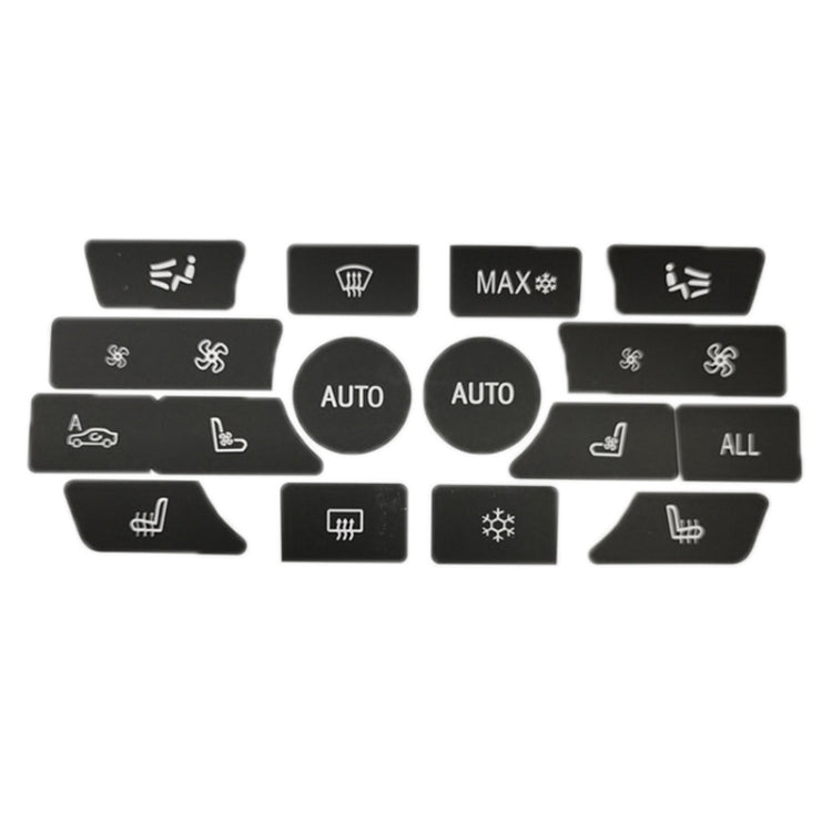 For BMW 5 Series/7 Series/X5/C6/F10/F01/F15 Air Conditioning Button Repair Sticker, Style: C 16pcs No OFF - Decorative Sticker by PMC Jewellery | Online Shopping South Africa | PMC Jewellery | Buy Now Pay Later Mobicred