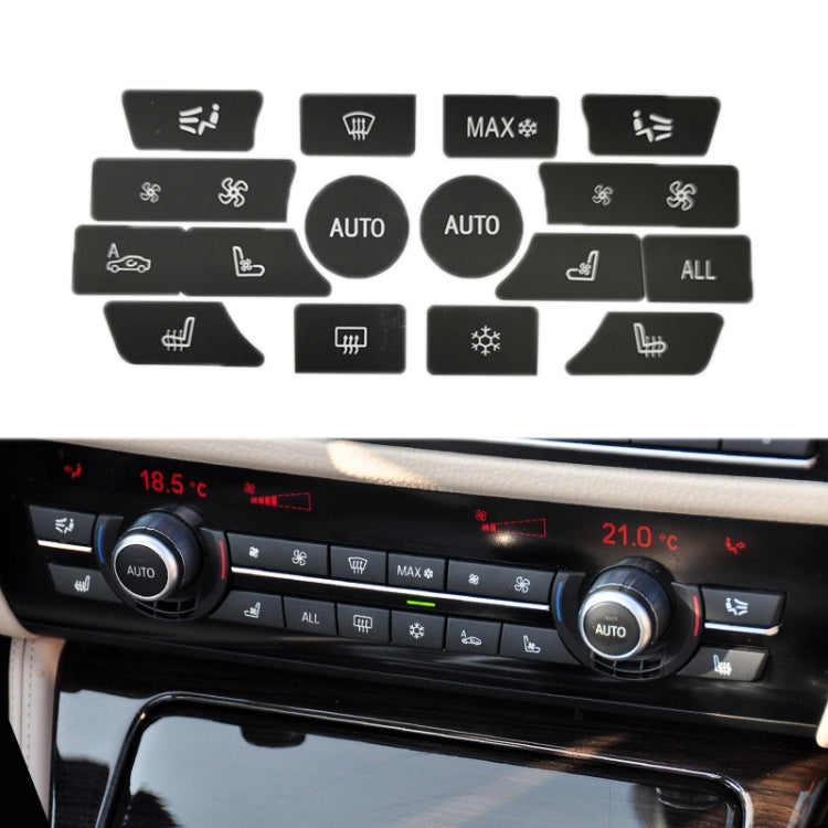 For BMW 5 Series/7 Series/X5/C6/F10/F01/F15 Air Conditioning Button Repair Sticker, Style: C 16pcs No OFF - Decorative Sticker by PMC Jewellery | Online Shopping South Africa | PMC Jewellery | Buy Now Pay Later Mobicred