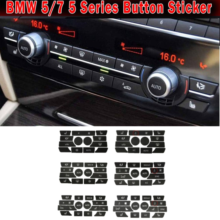 For BMW 5 Series/7 Series/X5/C6/F10/F01/F15 Air Conditioning Button Repair Sticker, Style: A 13pcs With OFF - Decorative Sticker by PMC Jewellery | Online Shopping South Africa | PMC Jewellery | Buy Now Pay Later Mobicred