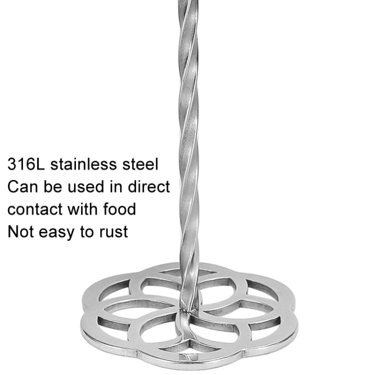 Wooden Handle 316L Stainless Steel Potato Masher Thickened Taro Mashing Gadgets - Stirrer & Squeezer by PMC TechLife | Online Shopping South Africa | PMC TechLife | Buy Now Pay Later Mobicred