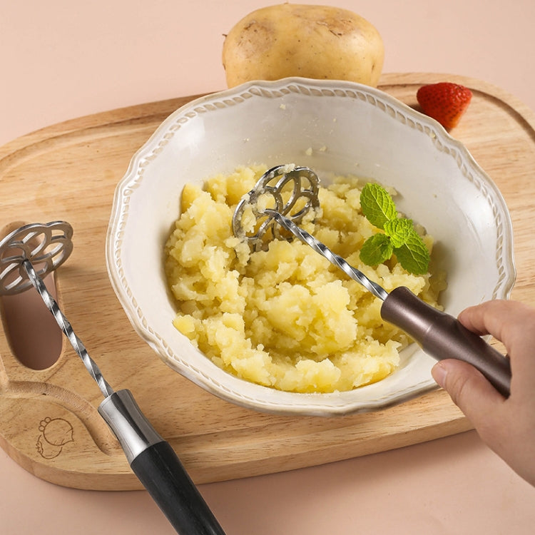 Wooden Handle 316L Stainless Steel Potato Masher Thickened Taro Mashing Gadgets - Stirrer & Squeezer by PMC TechLife | Online Shopping South Africa | PMC TechLife | Buy Now Pay Later Mobicred