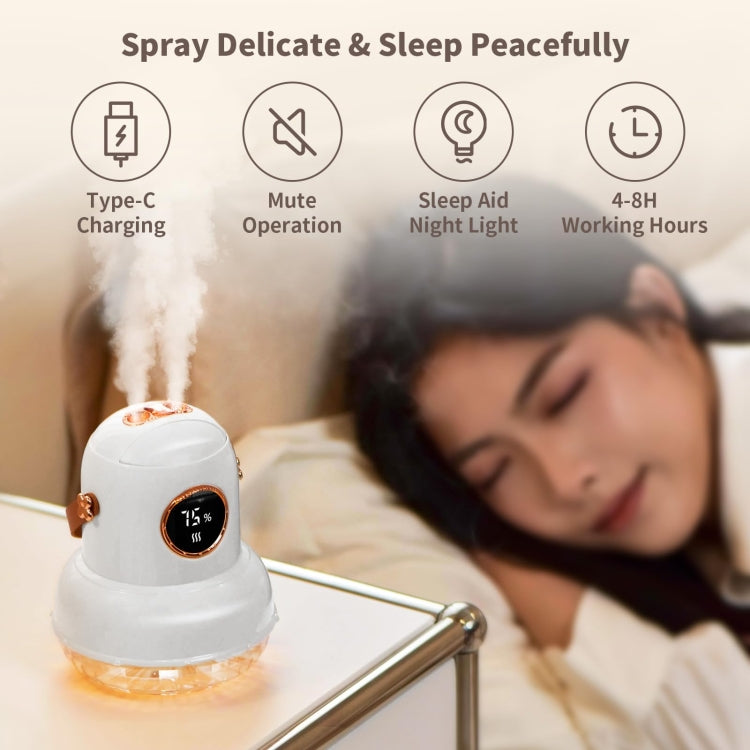 ICARER FAMILY IF-JS01 USB Charging Desktop Night Light Dual-spray Humidifier, Color: Green (Digital) - free shipping - PMC TechLife - Order now!