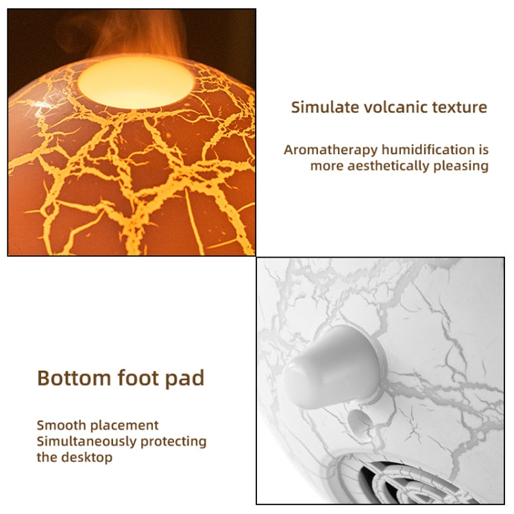 D612 USB Plug-in Colorful Gradient Atmosphere Light Flame Crack Aromatherapy Humidifier(White) - free shipping - PMC TechLife - Order now!