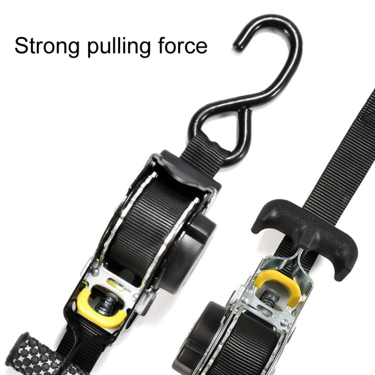 Auto Retract Tensioner Automobile And Motorcycle Cargo Fixing Straps(Black) - Towing Bars by PMC Jewellery | Online Shopping South Africa | PMC Jewellery | Buy Now Pay Later Mobicred