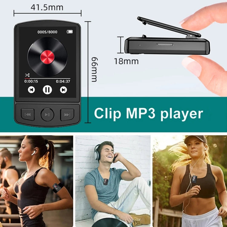 32GB 1.8-Inch Color Screen Recording MP3/MP4 Sports Bluetooth Walkman With Back Clip - MP3 Player by PMC Jewellery | Online Shopping South Africa | PMC Jewellery | Buy Now Pay Later Mobicred