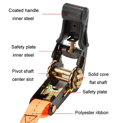 Motorcycle Ratchet Tensioner Cargo Bundling And Luggage Fixing Straps, Specification: Black 3m - Towing Bars by PMC Jewellery | Online Shopping South Africa | PMC Jewellery | Buy Now Pay Later Mobicred