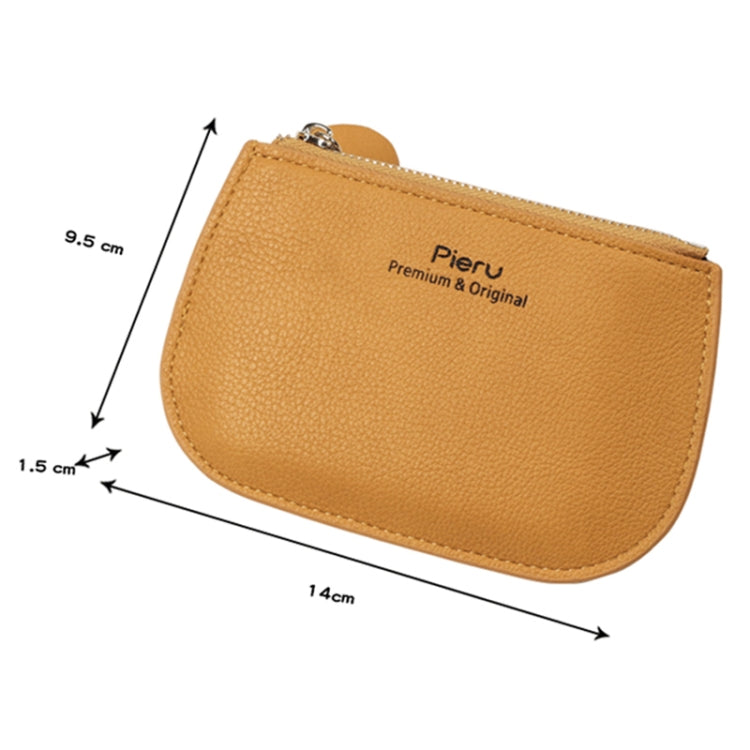 Leisure Ultra-thin Ladies Coin Purse Zippered Mini Wallet(Yellow) - Card & Passport Bags by Pieru | Online Shopping South Africa | PMC TechLife | Buy Now Pay Later Mobicred