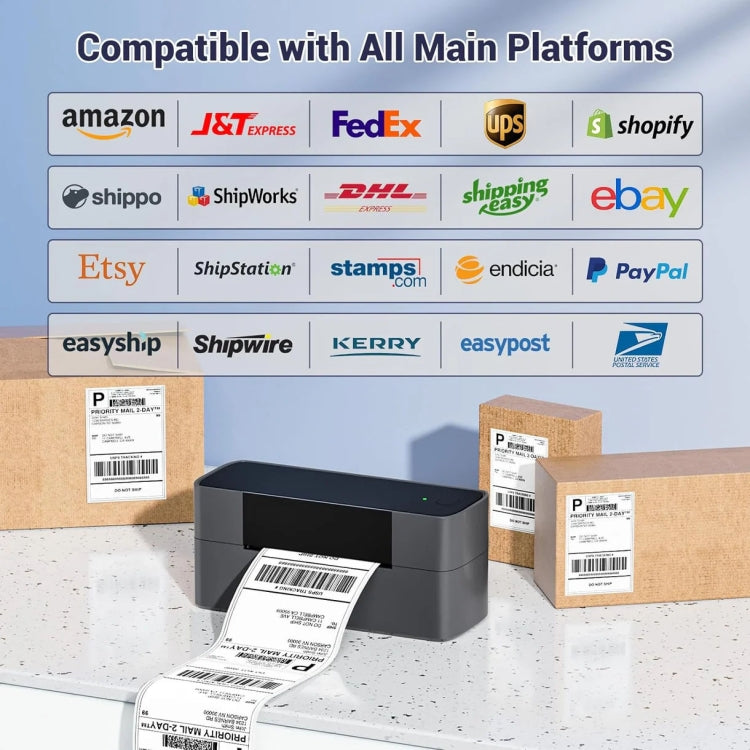 Phomemo PM245-BT Bluetooth Shipping Label Printer Support Labels Width  1- 4.6 Inch(EU Plug) - Printer by Phomemo | Online Shopping South Africa | PMC Jewellery | Buy Now Pay Later Mobicred