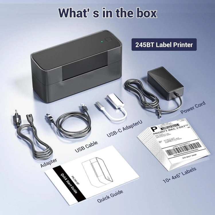 Phomemo PM245-BT Bluetooth Shipping Label Printer Support Labels Width  1- 4.6 Inch(US Plug) - Receipt Printers by Phomemo | Online Shopping South Africa | PMC TechLife | Buy Now Pay Later Mobicred
