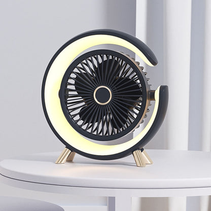 USB Charging Desktop Fan With Light Student Dormitory Light Sound Office Aroma Desktop Fan(Dark Blue) - Electric Fans by PMC Jewellery | Online Shopping South Africa | PMC Jewellery | Buy Now Pay Later Mobicred