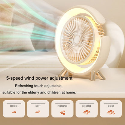 USB Charging Desktop Fan With Light Student Dormitory Light Sound Office Aroma Desktop Fan(Pink) - Electric Fans by PMC Jewellery | Online Shopping South Africa | PMC Jewellery | Buy Now Pay Later Mobicred