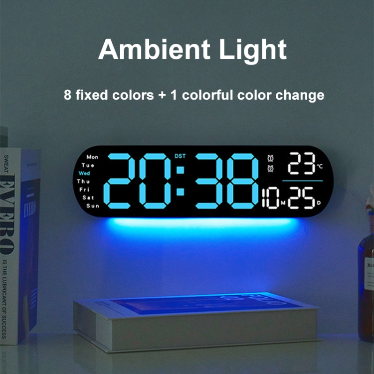 Remote Control Digital Display Atmosphere Light Wall Clock Living Room Decoration Clock, Color: Green - Wall Clock by PMc TechLife | Online Shopping South Africa | PMc TechLife | Buy Now Pay Later Mobicred
