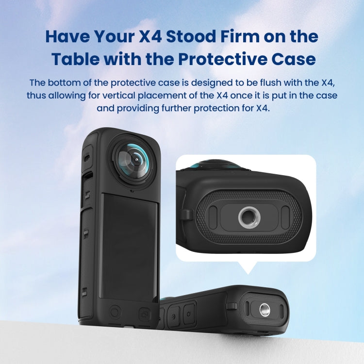 For Insta360 X4 AMagisn Silicone Protective Cover Body Case + Lens Cover Gray - Case & Bags by aMagisn | Online Shopping South Africa | PMC TechLife | Buy Now Pay Later Mobicred