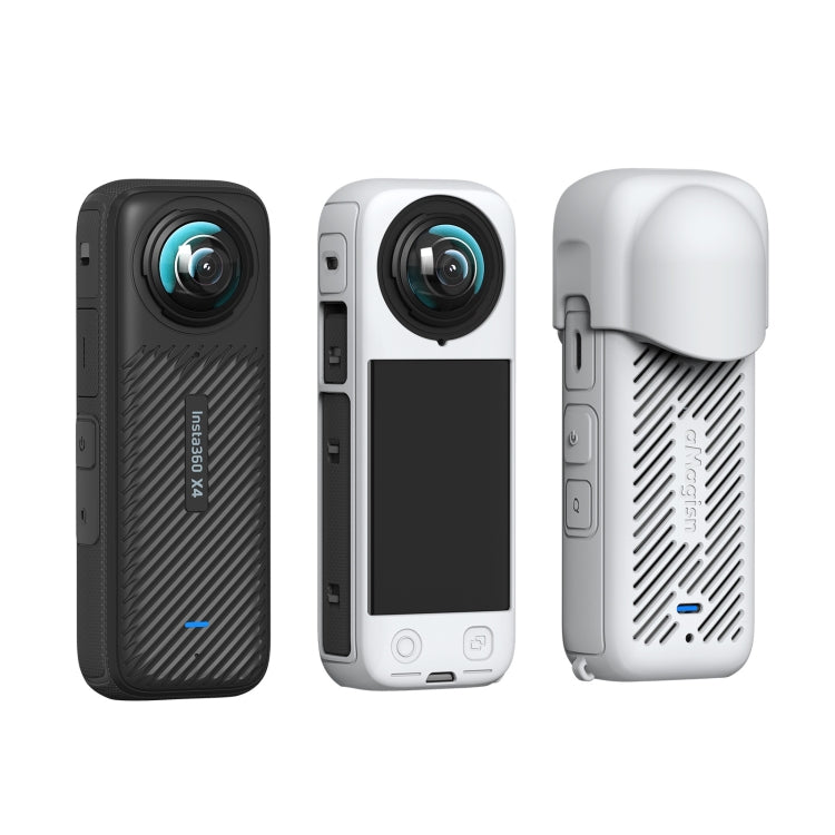 For Insta360 X4 AMagisn Silicone Protective Cover Body Case + Lens Cover Gray - Case & Bags by aMagisn | Online Shopping South Africa | PMC TechLife | Buy Now Pay Later Mobicred