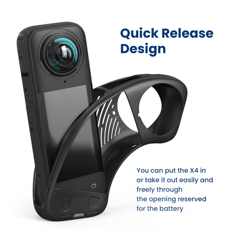 For Insta360 X4 AMagisn Silicone Protective Cover Lens Cover Gray - free shipping - PMC TechLife - Order now!