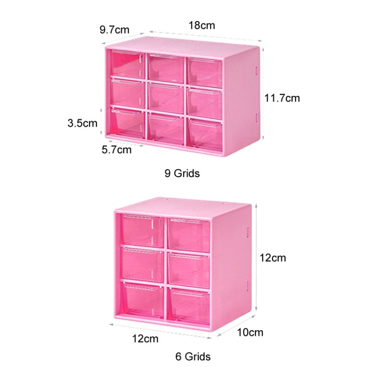 Transparent Desktop Small Objects Compartment Drawer Organizer Hair Accessories Storage Case, Color: 6 Grids Rose - free shipping - PMc TechLife - Order now!