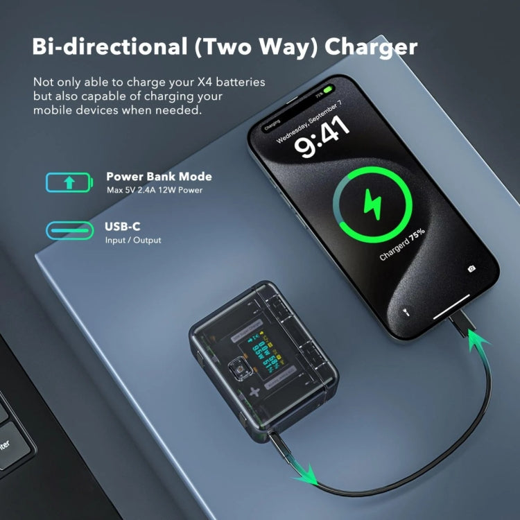 For Insta360 X4 CYNOVA Two-Way Charging Butler Screen Display Smart Charging Box - free shipping - PMC TechLife - Order now!