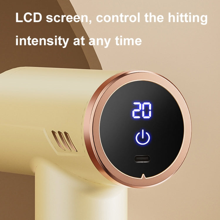 LCD Variable Frequency Silent Fascia Gun High Frequency Vibration Muscle Relaxation Massager(White) - free shipping - PMC TechLife - Order now!