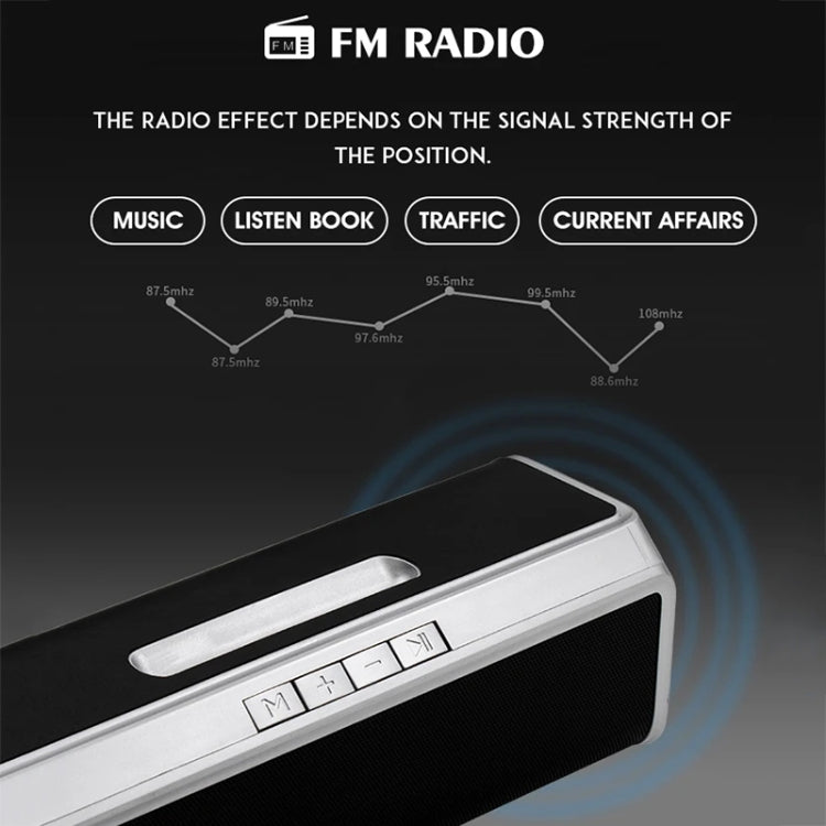 NBY 6690 TWS Couplet FM Multifunctional Desktop Plug-in Card Bluetooth Speaker(Silver) - free shipping - PMC Jewellery - Order now!