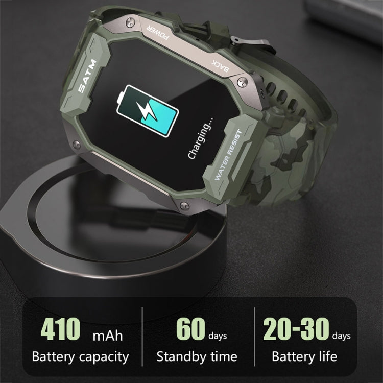 C20Plus 1.81-inch Health Monitoring Waterproof Bluetooth Call Smart Watch, Color: Camouflage Green - Smart Watches by PMC TechLife | Online Shopping South Africa | PMC TechLife | Buy Now Pay Later Mobicred