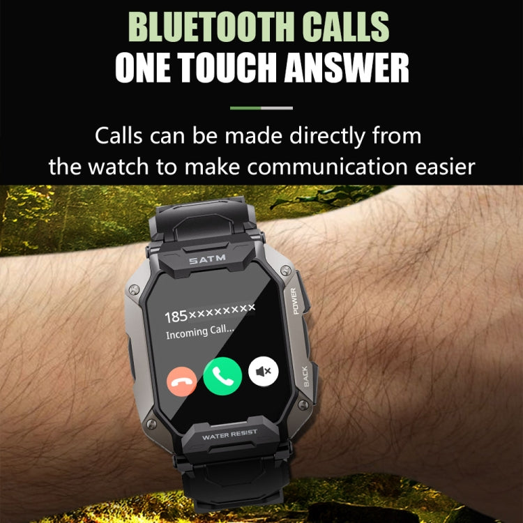 C20Plus 1.81-inch Health Monitoring Waterproof Bluetooth Call Smart Watch, Color: Black Steel - Smart Watches by PMC Jewellery | Online Shopping South Africa | PMC Jewellery | Buy Now Pay Later Mobicred