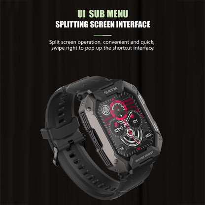 C20Plus 1.81-inch Health Monitoring Waterproof Bluetooth Call Smart Watch, Color: Black 3-Beads - Smart Watches by PMC Jewellery | Online Shopping South Africa | PMC Jewellery | Buy Now Pay Later Mobicred