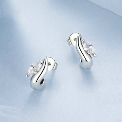 S925 Sterling Silver Zircon Marquise Women Earrings(BSE971) - Stud Earrings & Earrings by PMC Jewellery | Online Shopping South Africa | PMC Jewellery | Buy Now Pay Later Mobicred