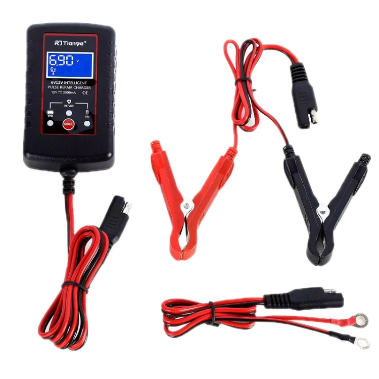 RJtianye 6V/12V ASE Adapter Cable Car Motorcycle Lawn Mower Battery Charger(EU Plug) - Battery Charger by RJtianye | Online Shopping South Africa | PMC TechLife | Buy Now Pay Later Mobicred