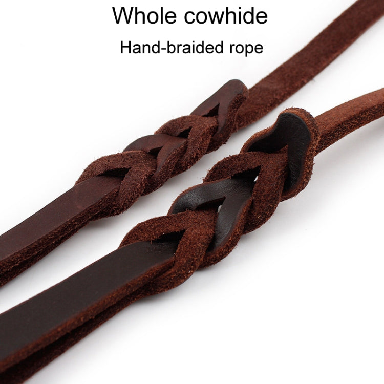 1.2 x 200cm Pet Outing Cowhide Towing Leash Dog Training Harness(Bronze Hook) - Leashes & Chest Strap by PMC TechLife | Online Shopping South Africa | PMC TechLife | Buy Now Pay Later Mobicred