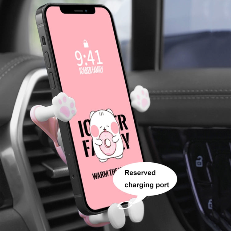 ICARER FAMILY AK-01 Car Air Outlet Cartoon Phone Holder Car Navigation Gravity Support Frame(White) - Car Holders by ICARER FAMILY | Online Shopping South Africa | PMC TechLife | Buy Now Pay Later Mobicred