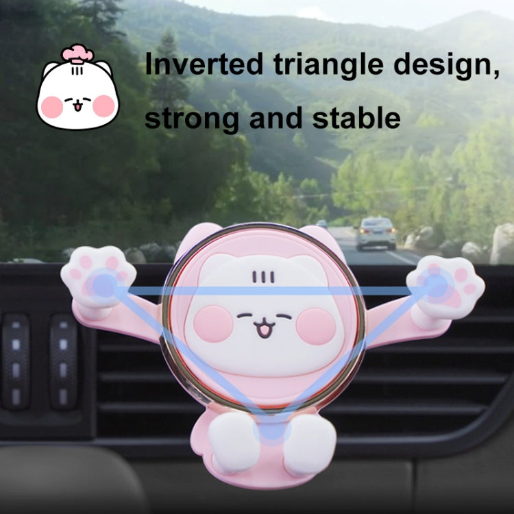 ICARER FAMILY AK-01 Car Air Outlet Cartoon Phone Holder Car Navigation Gravity Support Frame(White) - Car Holders by ICARER FAMILY | Online Shopping South Africa | PMC TechLife | Buy Now Pay Later Mobicred
