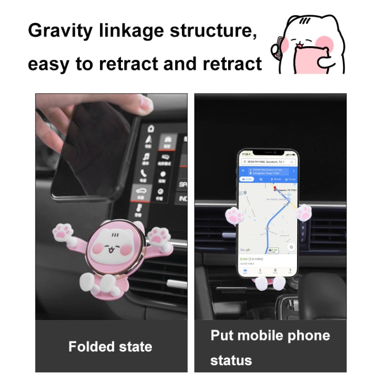 ICARER FAMILY AK-01 Car Air Outlet Cartoon Phone Holder Car Navigation Gravity Support Frame(Pink) - Car Holders by ICARER FAMILY | Online Shopping South Africa | PMC Jewellery | Buy Now Pay Later Mobicred