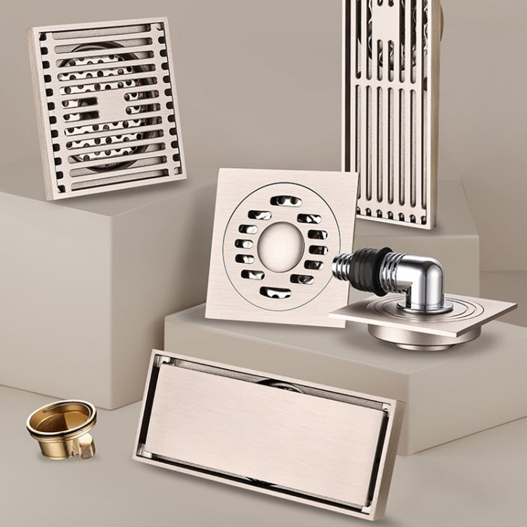 All Copper Brushed Anti-Odor Floor Drain Gravity Copper Core Bathroom Floor Drain, Specification: 8x30cm Long Invisible Medium Drain - Drain Strainers by PMc TechLife | Online Shopping South Africa | PMc TechLife | Buy Now Pay Later Mobicred
