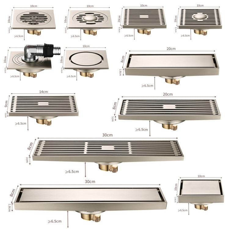 All Copper Brushed Anti-Odor Floor Drain Gravity Copper Core Bathroom Floor Drain, Specification: Square Fine Sculpture Dual Use - Drain Strainers by PMc TechLife | Online Shopping South Africa | PMc TechLife | Buy Now Pay Later Mobicred