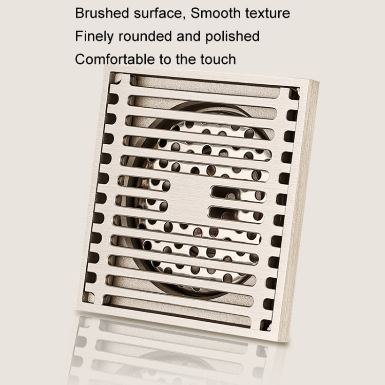 All Copper Brushed Anti-Odor Floor Drain Gravity Copper Core Bathroom Floor Drain, Specification: Round Straight Strip Dual Use - Drain Strainers by PMc TechLife | Online Shopping South Africa | PMc TechLife | Buy Now Pay Later Mobicred