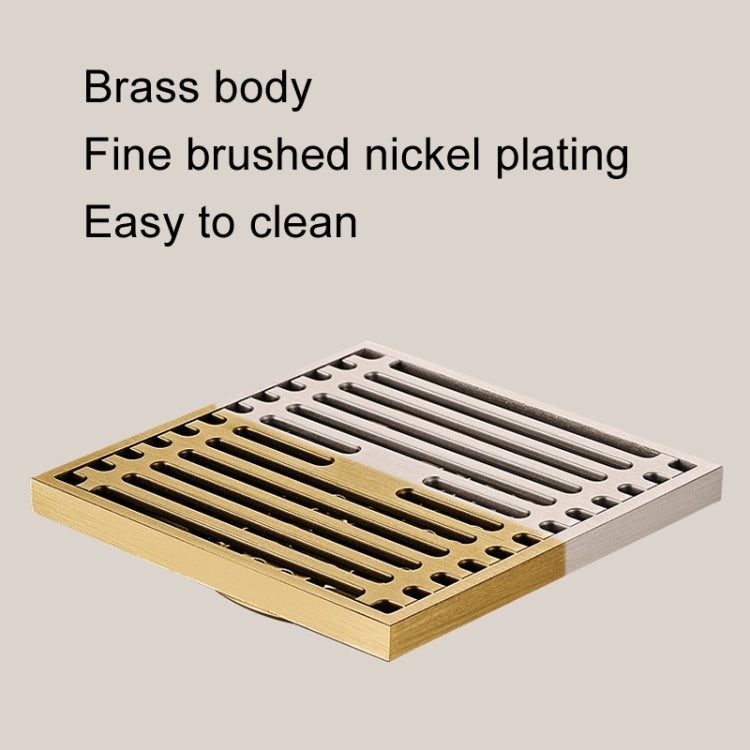 All Copper Brushed Anti-Odor Floor Drain Gravity Copper Core Bathroom Floor Drain, Specification: 8x30cm Long Invisible Medium Drain - Drain Strainers by PMc TechLife | Online Shopping South Africa | PMc TechLife | Buy Now Pay Later Mobicred