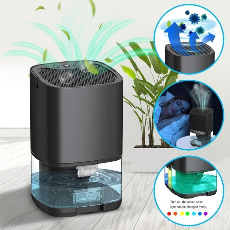 1L 36W Air Dehumidifier for Home Damp Drying Clothes with 7 colors Light US Plug(White) - free shipping - PMC TechLife - Order now!