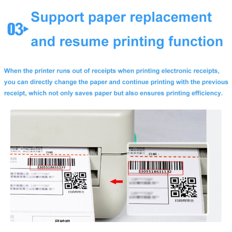 Xprinter XP-450B USB Port Supermarket Cashier Barcode Thermal Printer(EU Plug) - Printer by Xprinter | Online Shopping South Africa | PMC Jewellery | Buy Now Pay Later Mobicred