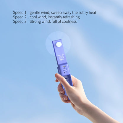 PS-J009 4-In-1 LED Light Buzzer Alarm Mini Folding Handheld Fan(Milk White) - Electric Fans by PMC Jewellery | Online Shopping South Africa | PMC Jewellery | Buy Now Pay Later Mobicred