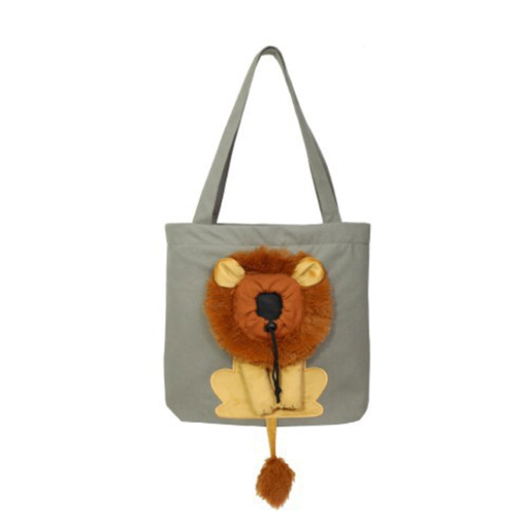 Canvas Expandable Little Lion Shape Cat Bag Small Dog Handbag, Size: Large (Dark Gray) - Pet Bags by PMC TechLife | Online Shopping South Africa | PMC TechLife | Buy Now Pay Later Mobicred