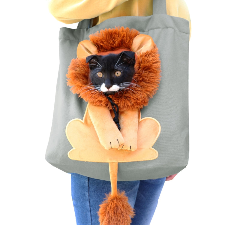 Canvas Expandable Little Lion Shape Cat Bag Small Dog Handbag, Size: Large (Lake Blue) - Pet Storages & Bags by PMC TechLife | Online Shopping South Africa | PMC TechLife | Buy Now Pay Later Mobicred